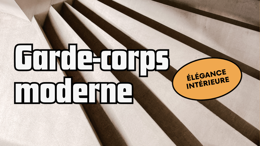 Garde-corps d'escalier moderne en bois et métal conforme à la norme NF P01-012